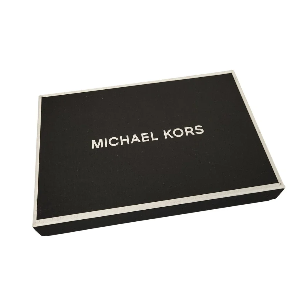 Michael Kors Camo Card Wallet Keychain Gift Set Gray Black New Boxed Fathers Day